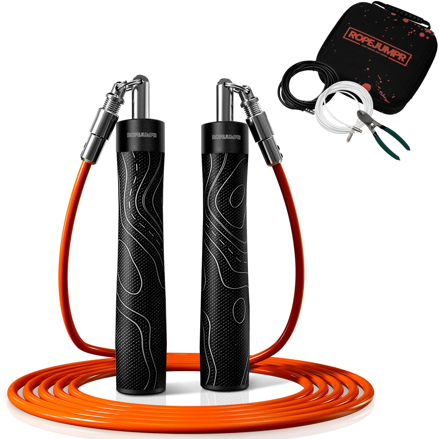Ropejumpr – Verzwaard Springtouw Set (3-in-1) | Speed Rope, Standaard & Heavy Rope | Full-Body Workout voor Thuis & Buiten