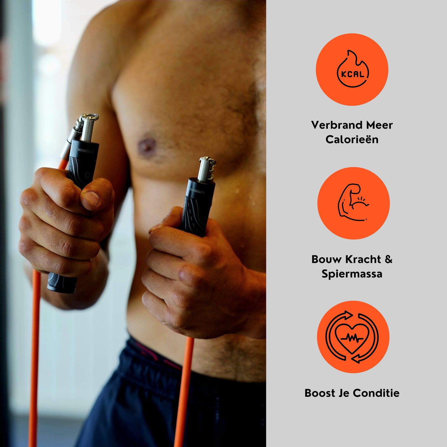 Ropejumpr – Verzwaard Springtouw Set (3-in-1) | Speed Rope, Standaard & Heavy Rope | Full-Body Workout voor Thuis & Buiten